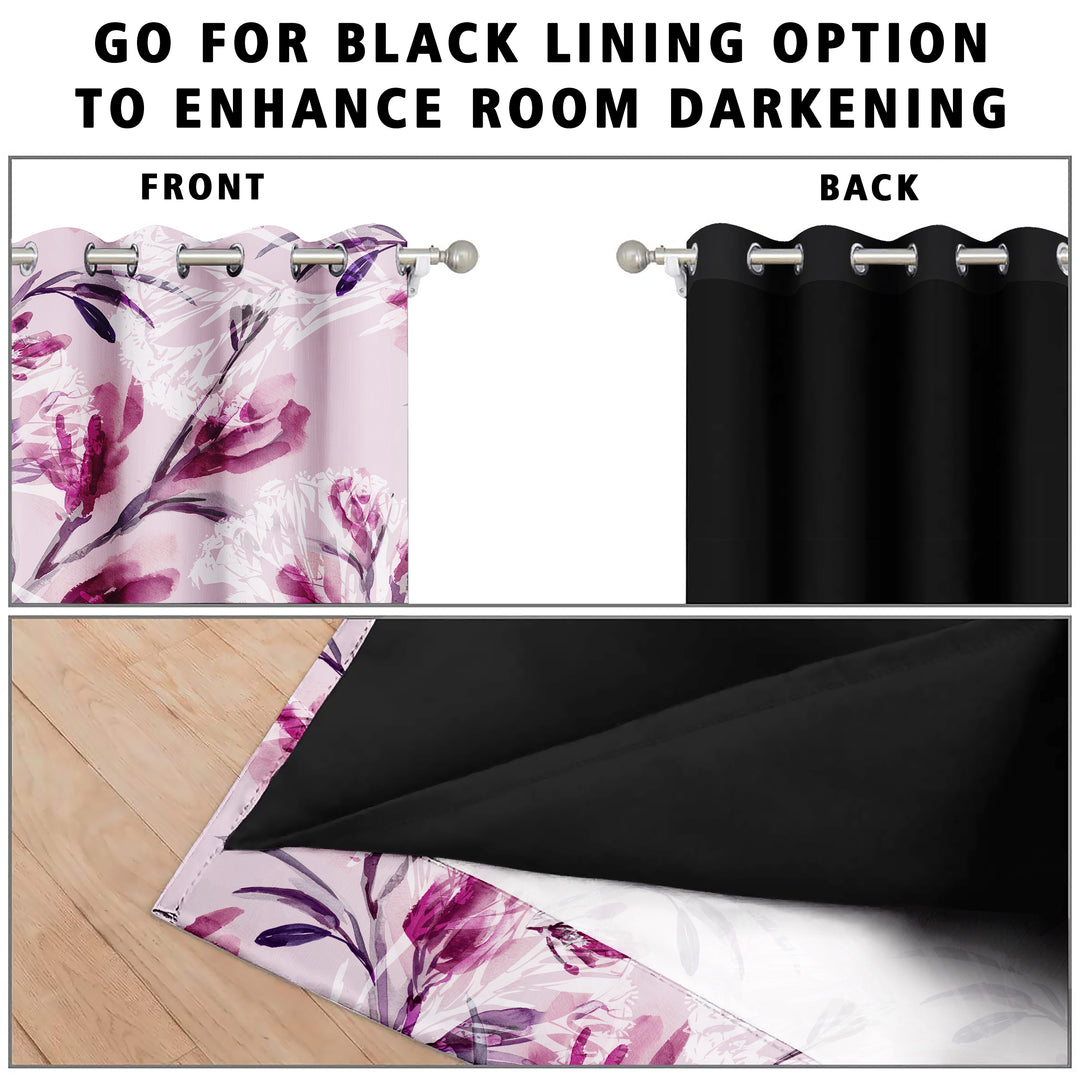 Ultimate Trends Premium Polyester Fancy Floral Curtain For Home Décor Pink Color, 1 Piece