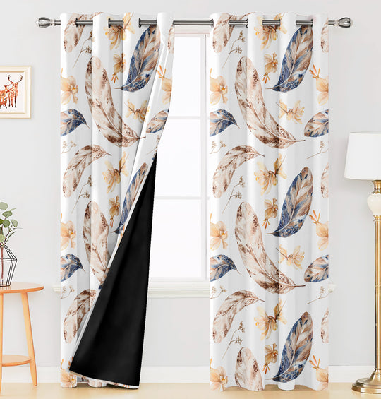 White & Brown, Blackout Curtains