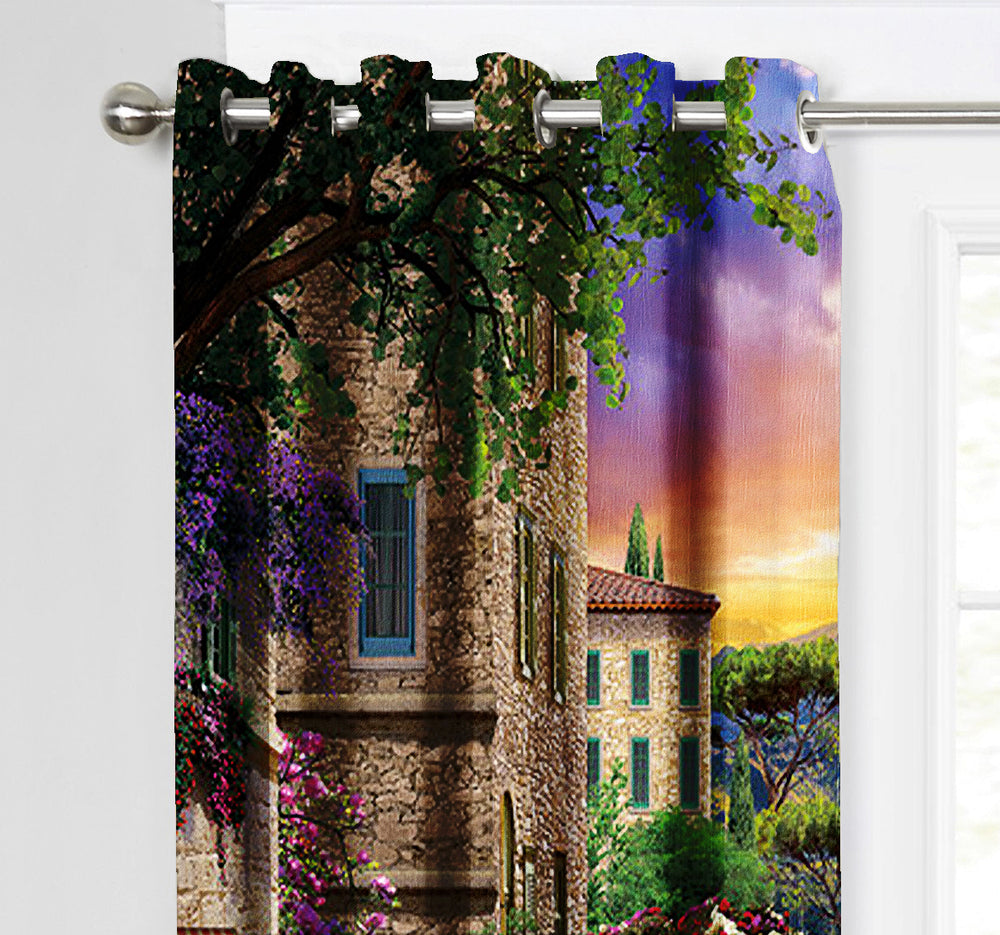 Ultimate Trends Premium Polyester Fancy 3D Scenery Curtain For Home Décor Multi Color, 1 Piece