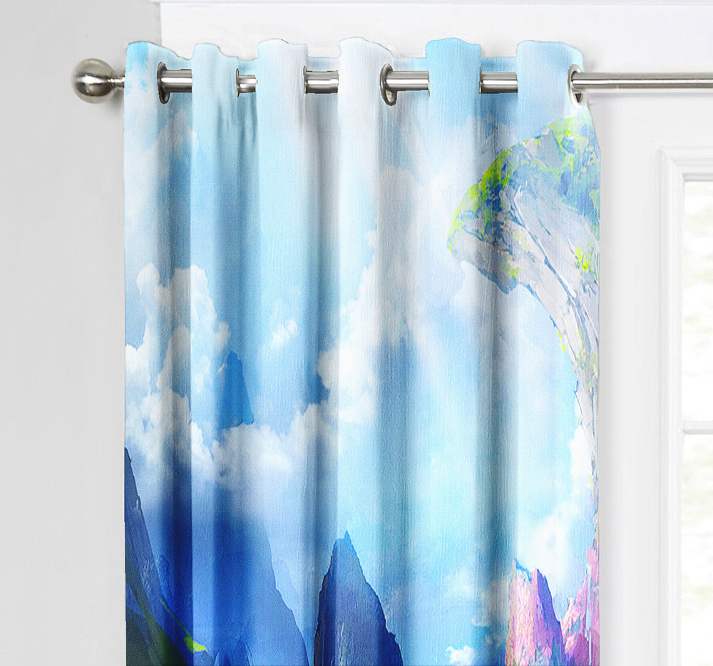 Ultimate Trends Premium Polyester Fancy 3D Scenery Curtain For Home Décor Multi Color, 1 Piece