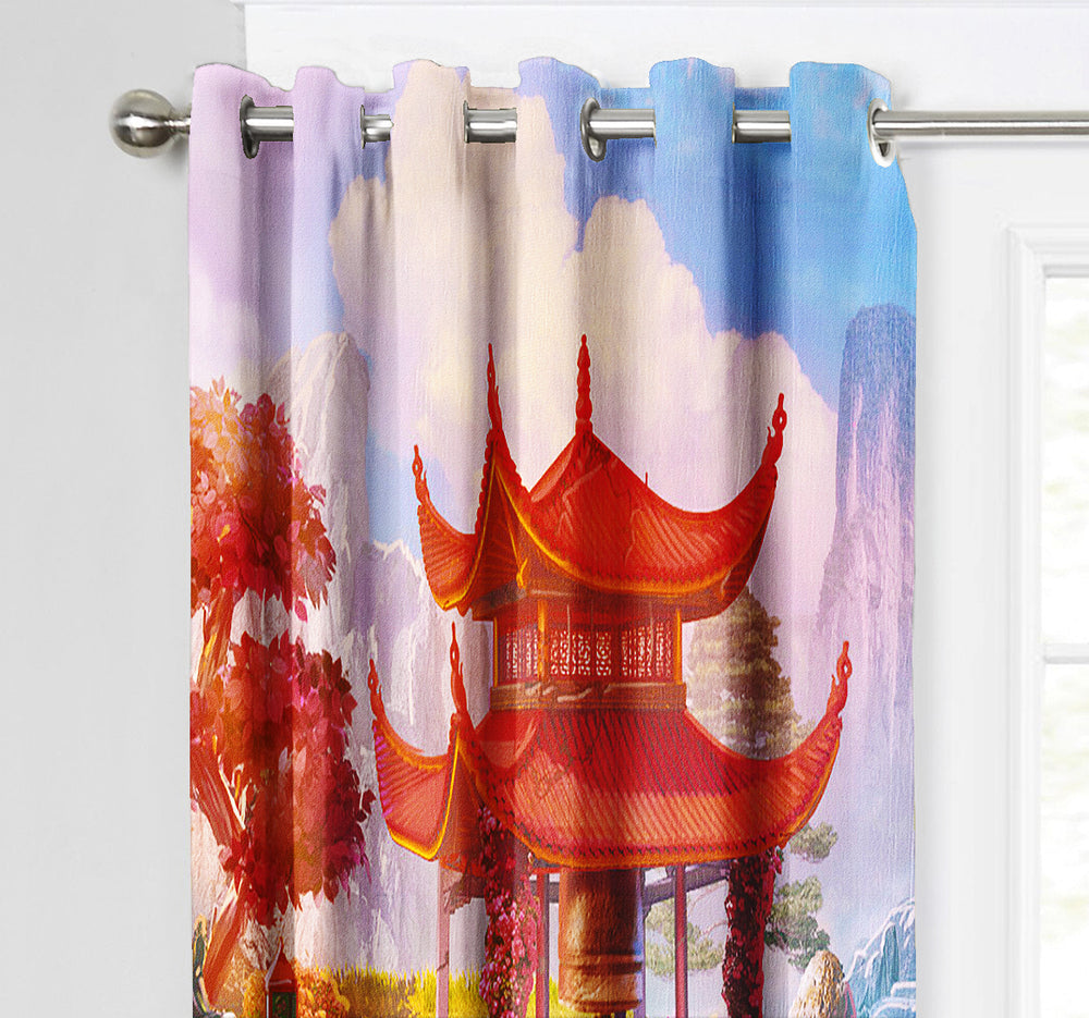 Ultimate Trends Premium Polyester Fancy 3D Scenery Curtain For Home Décor Multi Color, 1 Piece