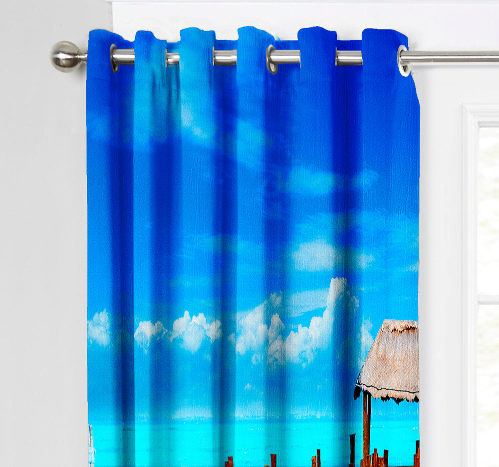 Ultimate Trends Premium Polyester Fancy 3D Scenery Curtain For Home Décor Multi Color, 1 Piece