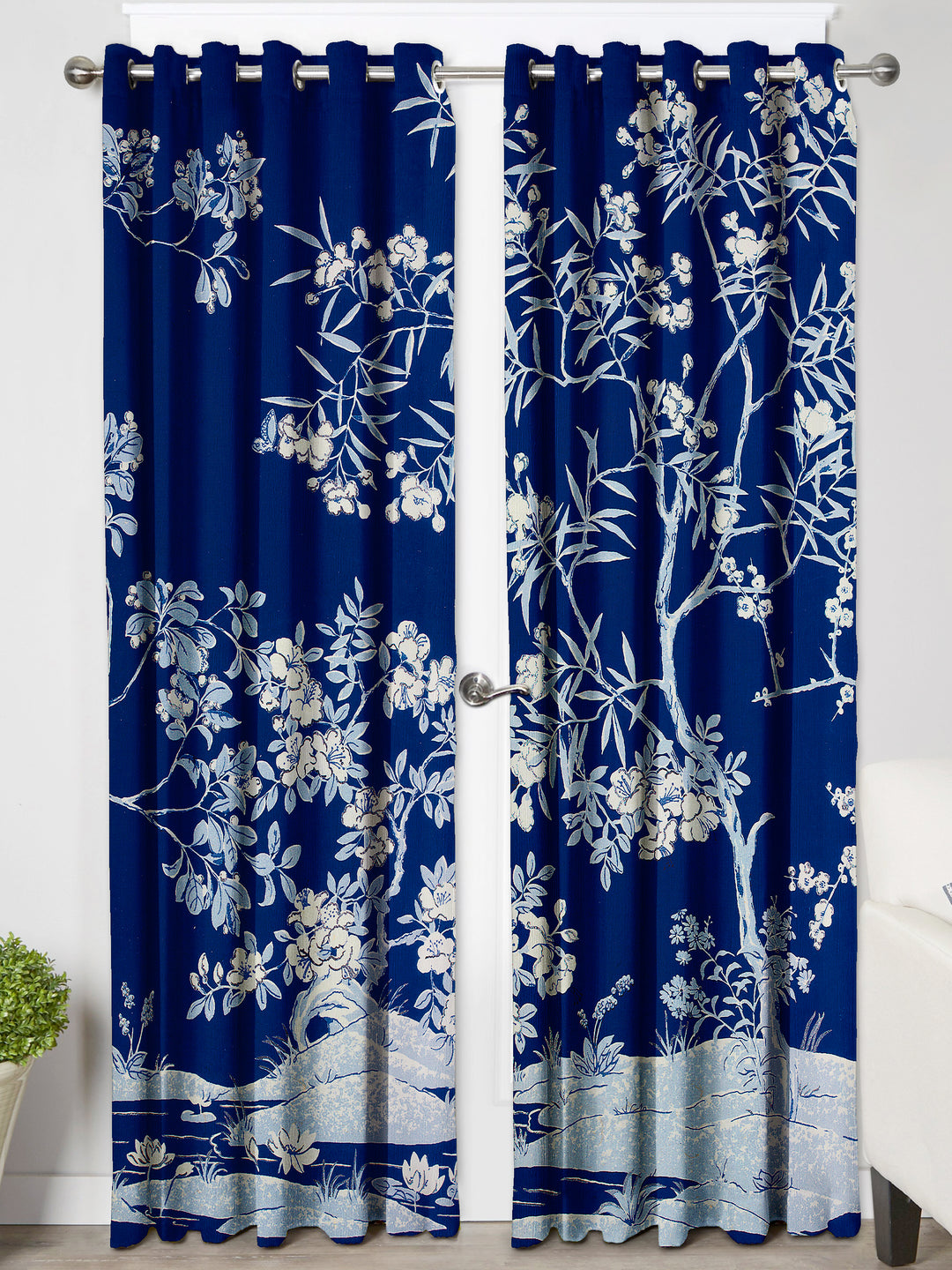 Ultimate Trends Premium Polyester Modern Curtain For Home Décor Navy Blue Color, 1 Piece