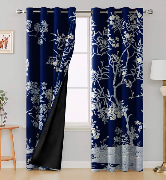 Ultimate Trends Premium Polyester Modern Curtain For Home Décor Navy Blue Color, 1 Piece