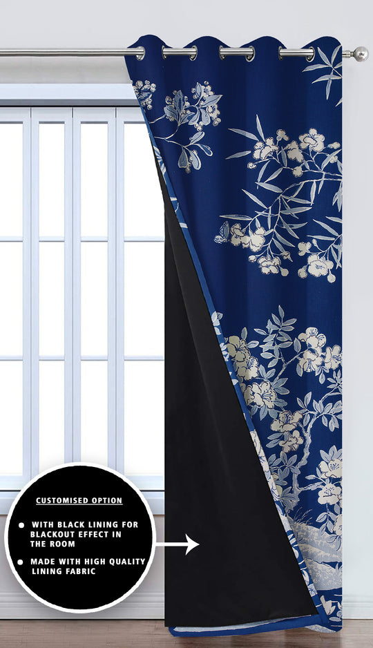 Ultimate Trends Premium Polyester Modern Curtain For Home Décor Navy Blue Color, 1 Piece