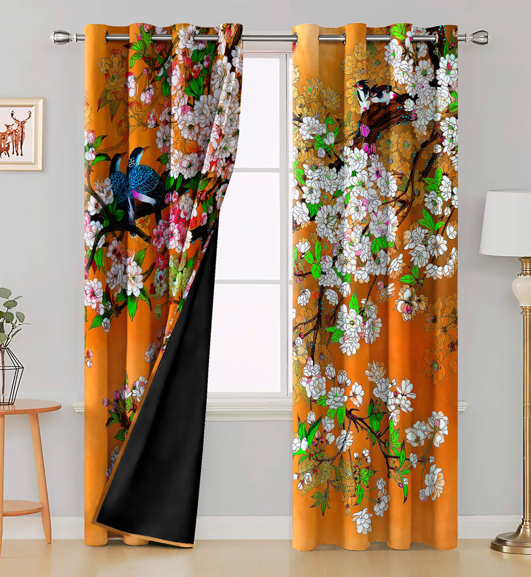 Ultimate Trends Premium Polyester Modern Curtain For Home Décor Orange Color, 1 Piece