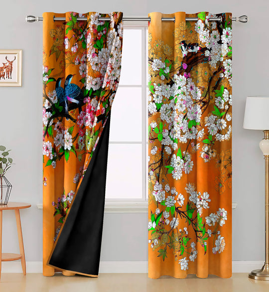 Ultimate Trends Premium Polyester Modern Curtain For Home Décor Orange Color, 1 Piece