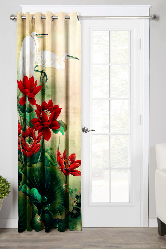 Ultimate Trends Premium Polyester Fancy Modern Curtain For Home Décor Red and Green Color, 1 Piece