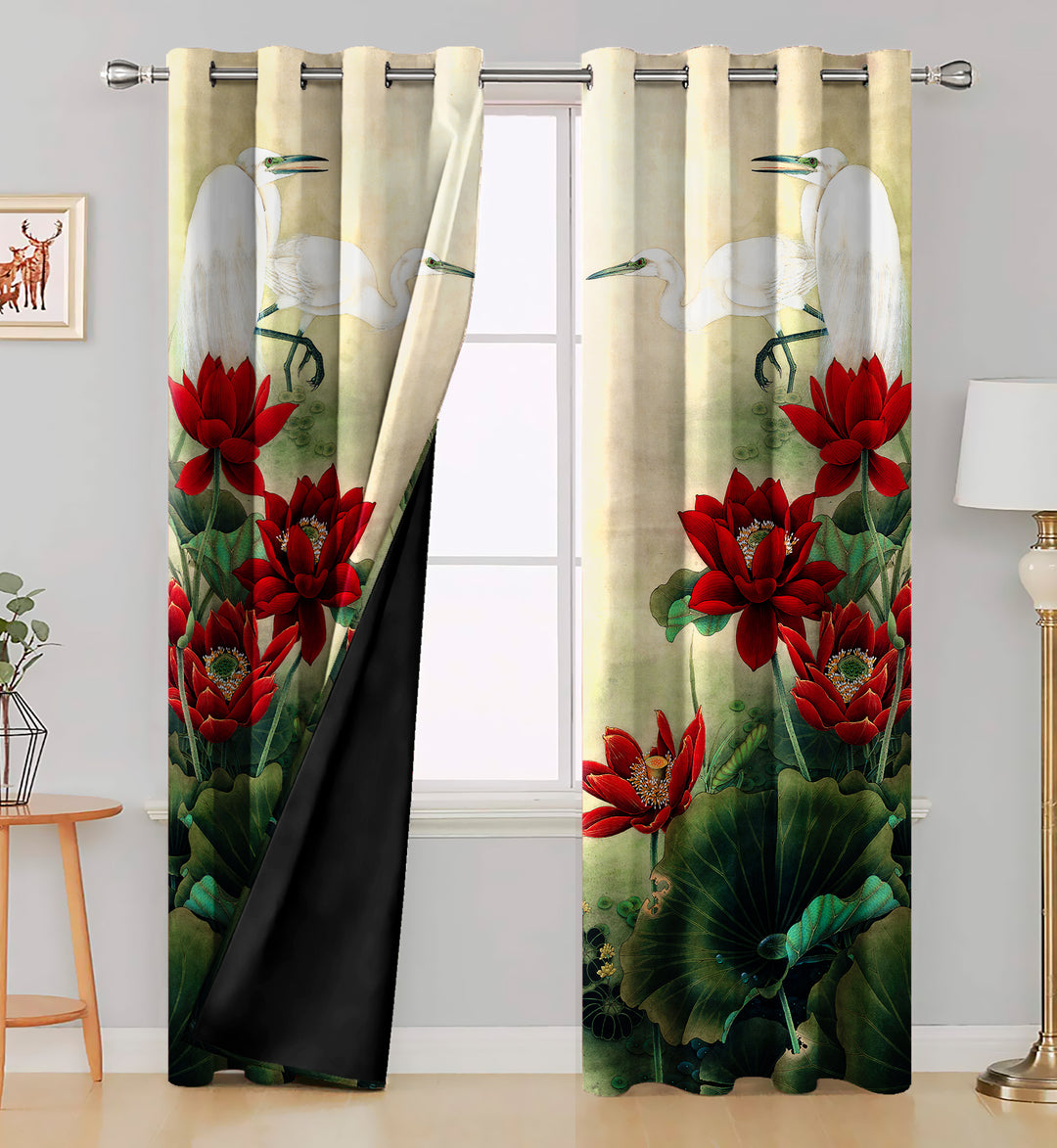 Ultimate Trends Premium Polyester Fancy Modern Curtain For Home Décor Red and Green Color, 1 Piece