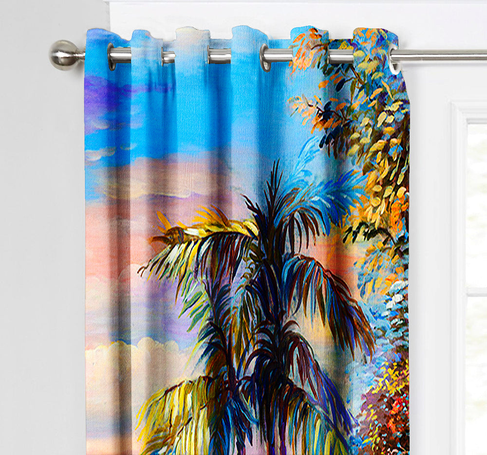 Ultimate Trends Premium Polyester Fancy 3D Scenery Curtain For Home Décor Multi Color, 1 Piece