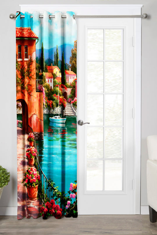 Ultimate Trends Premium Polyester Fancy 3D Scenery Curtain For Home Décor Multi Color, 1 Piece