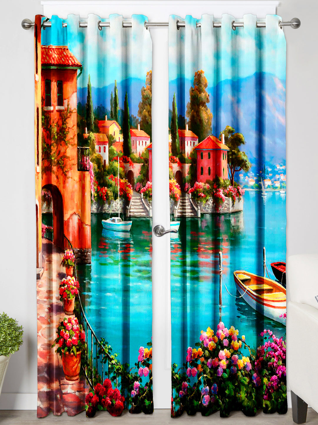 Ultimate Trends Premium Polyester Fancy 3D Scenery Curtain For Home Décor Multi Color, 1 Piece