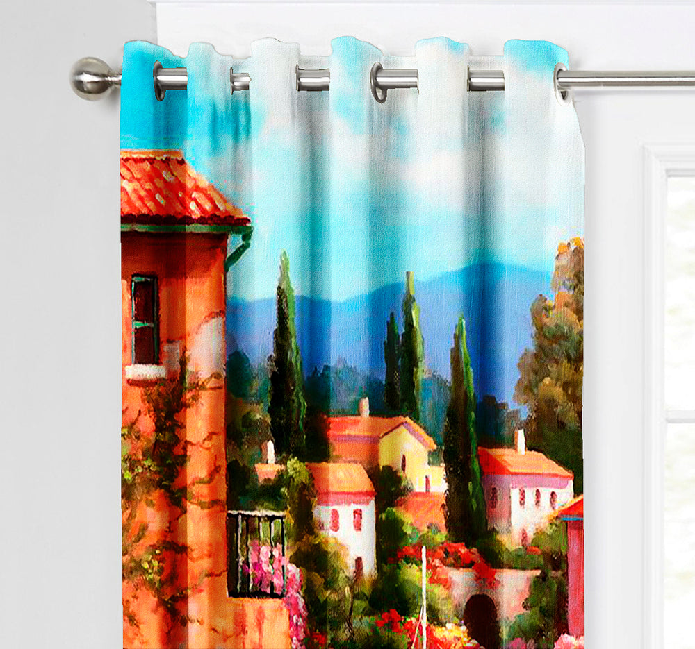 Ultimate Trends Premium Polyester Fancy 3D Scenery Curtain For Home Décor Multi Color, 1 Piece