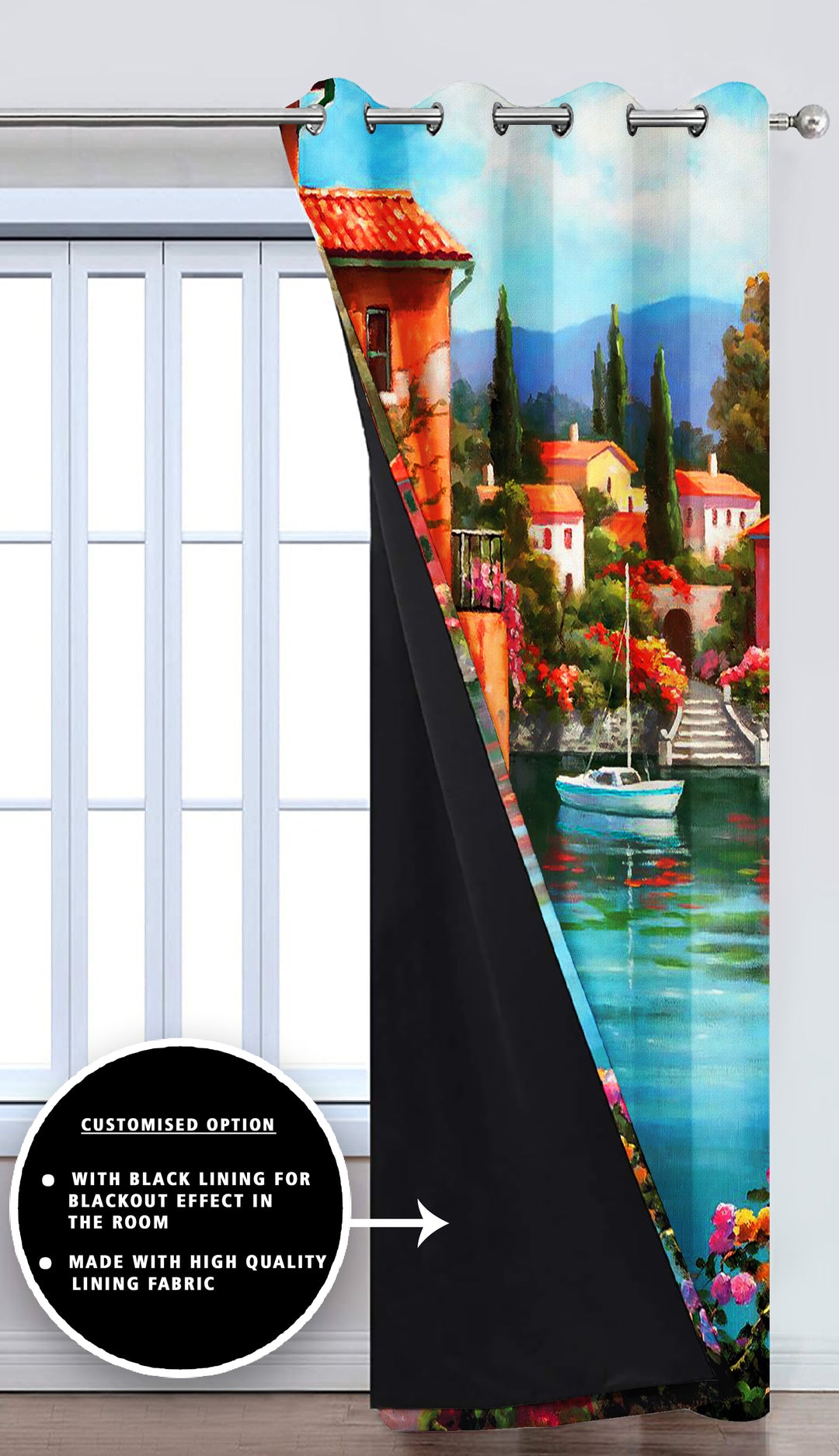 Ultimate Trends Premium Polyester Fancy 3D Scenery Curtain For Home Décor Multi Color, 1 Piece