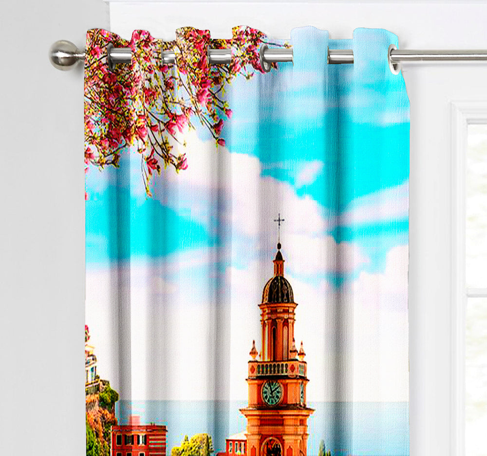 Ultimate Trends Premium Polyester Fancy 3D Scenery Curtain For Home Décor Multi Color, 1 Piece