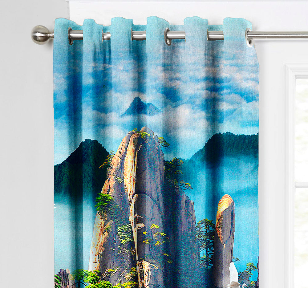 Ultimate Trends Premium Polyester Fancy 3D Scenery Curtain For Home Décor Multi Color, 1 Piece