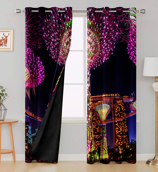 Ultimate Trends Premium Polyester Fancy Modern Curtain For Home Décor Black Color, 1 Piece