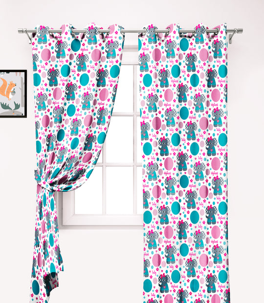 Ultimate Trends Premium Polyester Kids Room Curtain For Home Décor Pink and Blue Color, 1 Piece