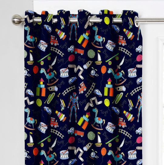 Ultimate Trends Premium Polyester Kids Room Curtain For Home Décor Navy Blue Color, 1 Piece