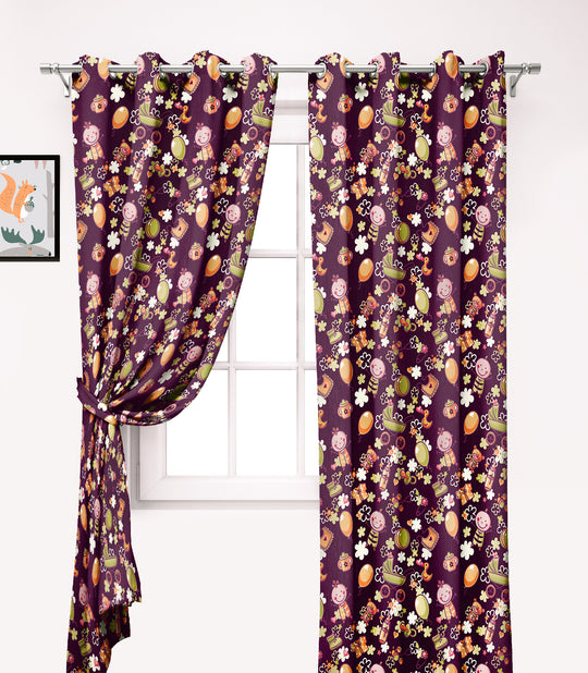 Ultimate Trends Premium Polyester Kids Room Curtain For Home Décor Maroon Color, 1 Piece