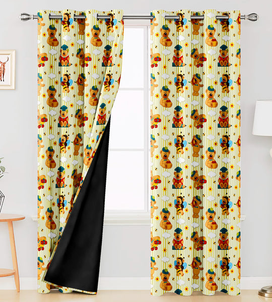 Ultimate Trends Premium Polyester Kids Room Curtain For Home Décor Yellow Color, 1 Piece