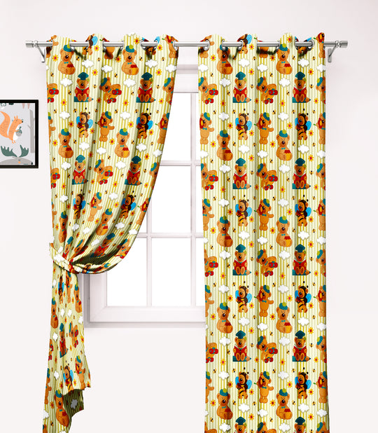 Ultimate Trends Premium Polyester Kids Room Curtain For Home Décor Yellow Color, 1 Piece