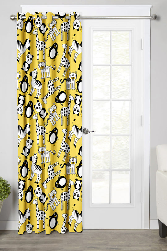 Ultimate Trends Premium Polyester Kids Room Curtain For Home Décor Yellow Color, 1 Piece