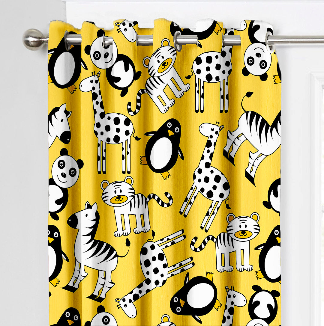 Ultimate Trends Premium Polyester Kids Room Curtain For Home Décor Yellow Color, 1 Piece