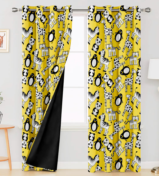 Ultimate Trends Premium Polyester Kids Room Curtain For Home Décor Yellow Color, 1 Piece