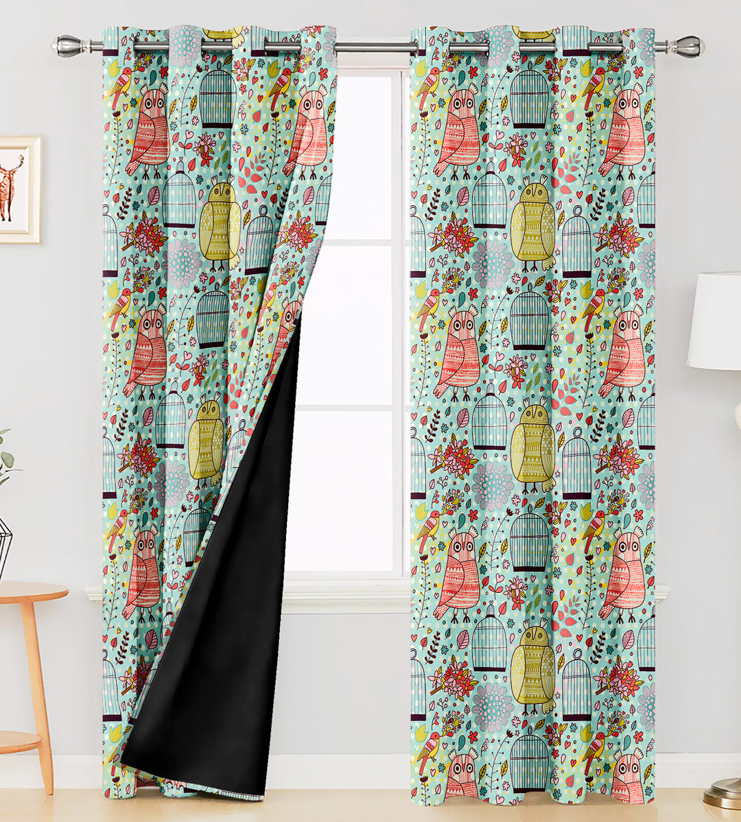 Ultimate Trends Premium Polyester Kids Room Curtain For Home Décor Sea Green Color, 1 Piece