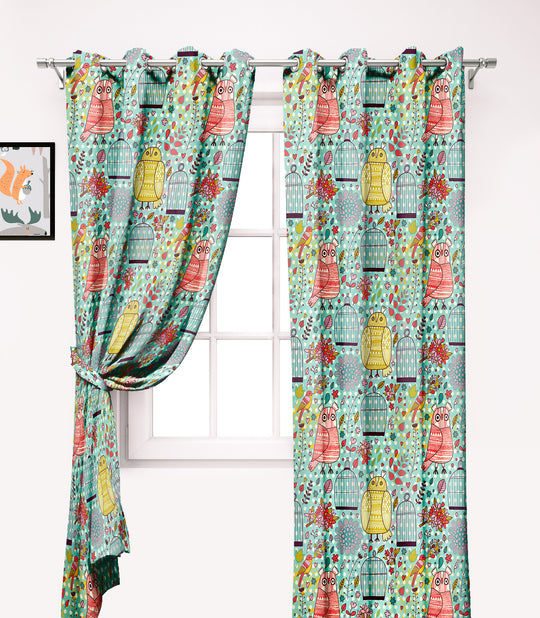 Ultimate Trends Premium Polyester Kids Room Curtain For Home Décor Sea Green Color, 1 Piece