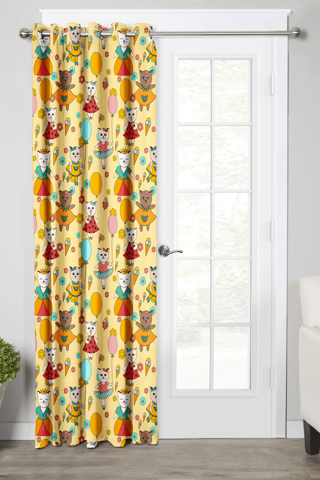 Ultimate Trends Premium Polyester Kids Room Curtain For Home Décor Yellow Color, 1 Piece