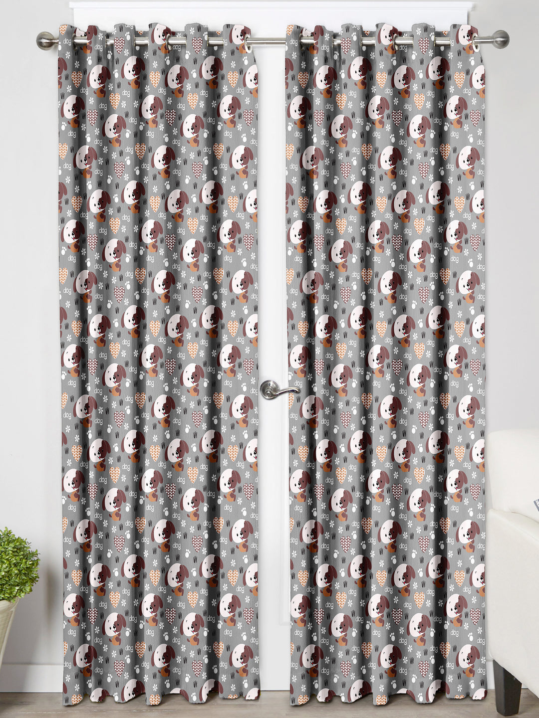 Ultimate Trends Premium Polyester Kids Room Curtain For Home Décor Stone Grey Color, 1 Piece