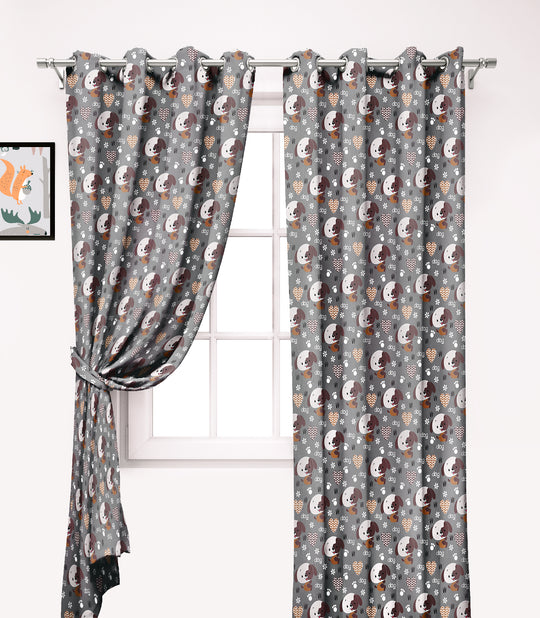 Ultimate Trends Premium Polyester Kids Room Curtain For Home Décor Stone Grey Color, 1 Piece