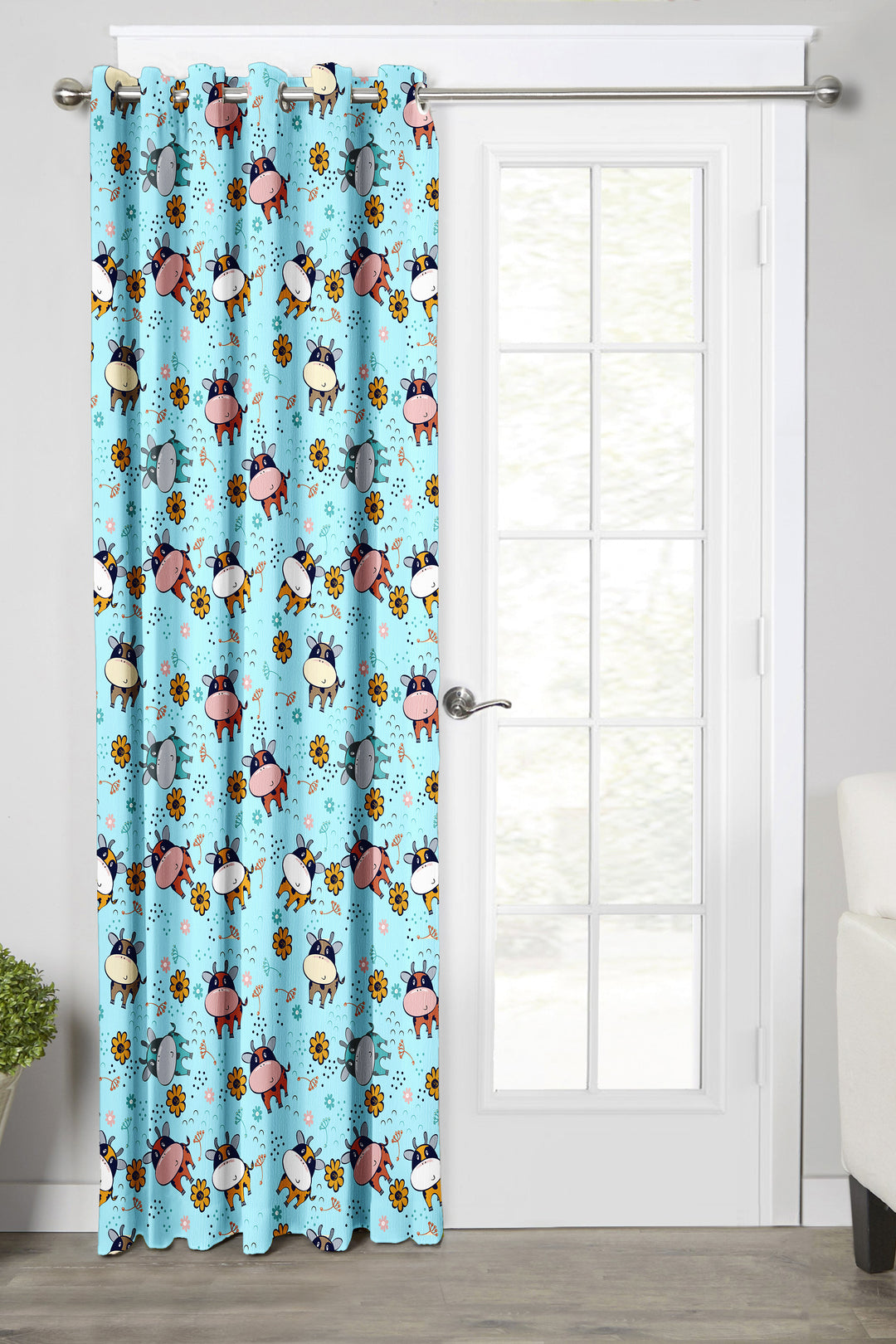 Ultimate Trends Premium Polyester Kids Room Curtain For Home Décor Sea Green Color, 1 Piece