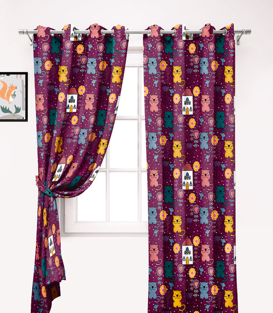 Ultimate Trends Premium Polyester Kids Room Curtain For Home Décor Magenta Color, 1 Piece