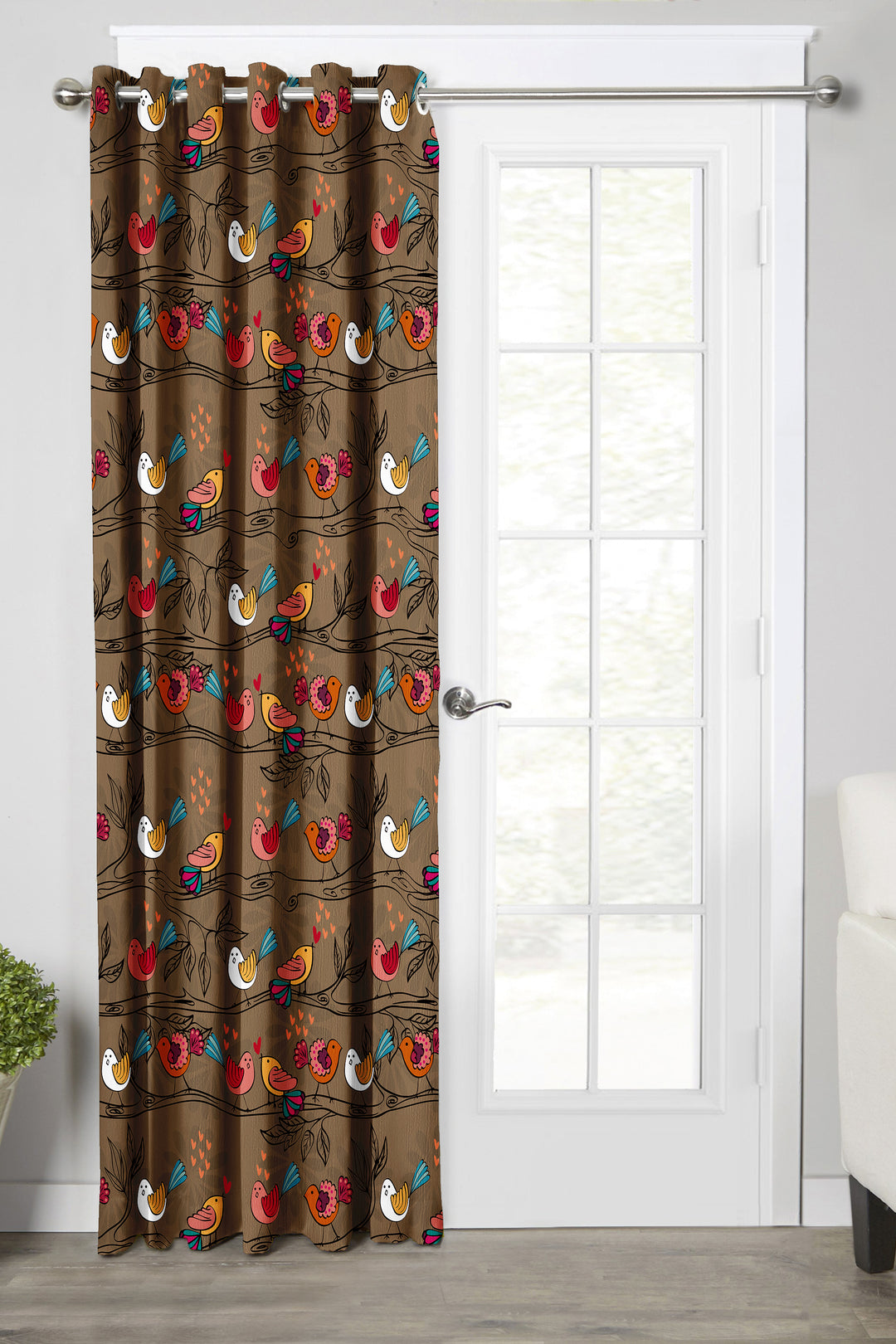 Ultimate Trends Premium Polyester Kids Room Curtain For Home Décor Brown Color, 1 Piece