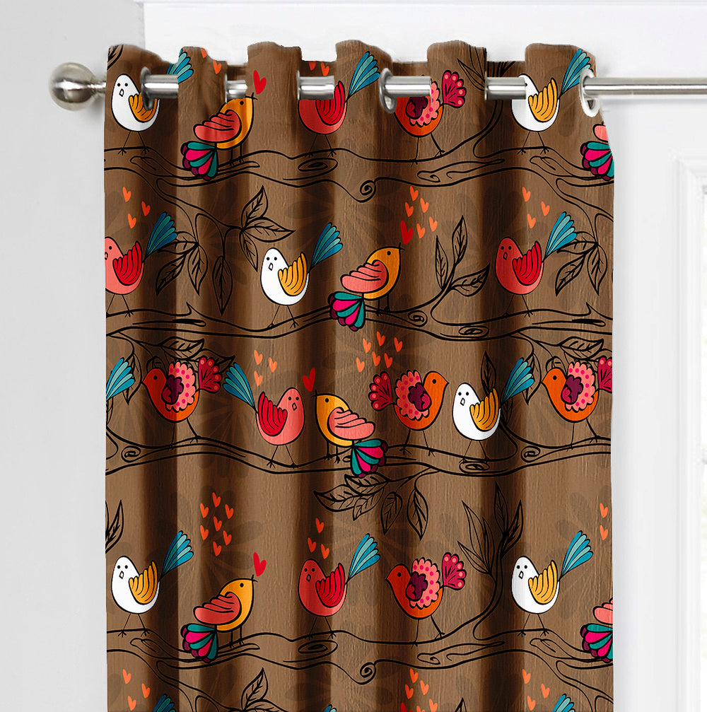 Ultimate Trends Premium Polyester Kids Room Curtain For Home Décor Brown Color, 1 Piece