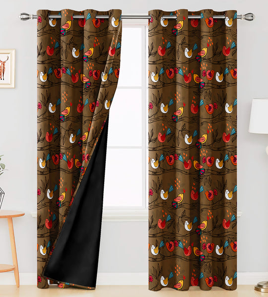 Ultimate Trends Premium Polyester Kids Room Curtain For Home Décor Brown Color, 1 Piece