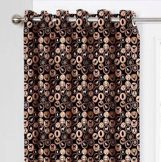 Ultimate Trends Premium Polyester Kids Room Curtain For Home Décor Brown and Black Color, 1 Piece