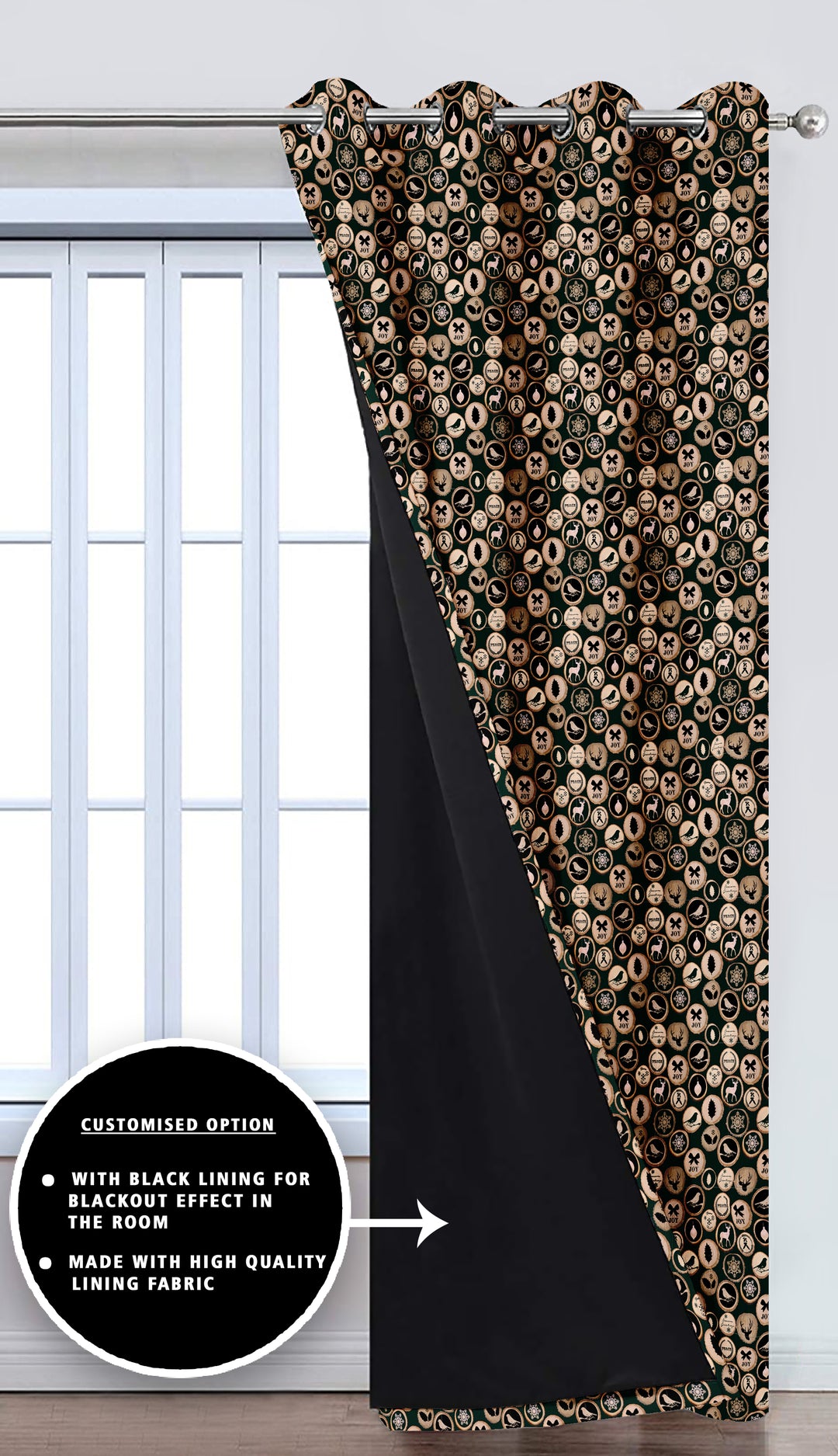 Ultimate Trends Premium Polyester Kids Room Curtain For Home Décor Dark Brown Color, 1 Piece