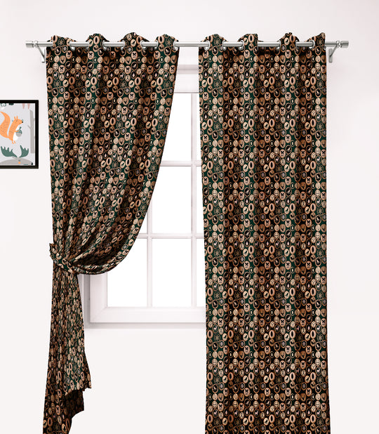 Ultimate Trends Premium Polyester Kids Room Curtain For Home Décor Dark Brown Color, 1 Piece