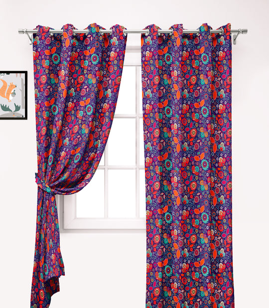 Ultimate Trends Premium Polyester Kids Room Curtain For Home Décor Magenta Color, 1 Piece