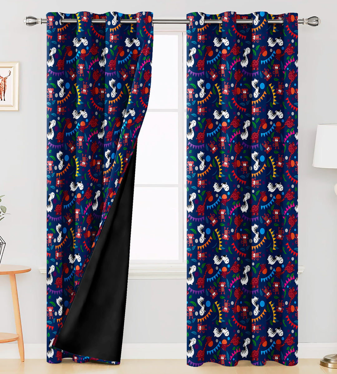 Ultimate Trends Premium Polyester Kids Room Curtain For Home Décor Navy Blue Color, 1 Piece