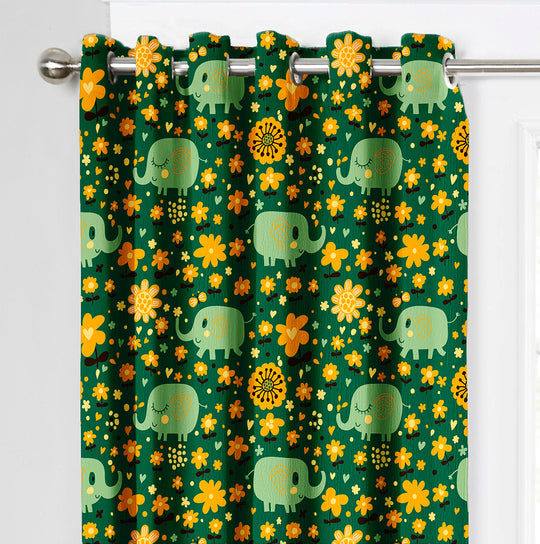 Ultimate Trends Premium Polyester Kids Room Curtain For Home Décor Green Color, 1 Piece