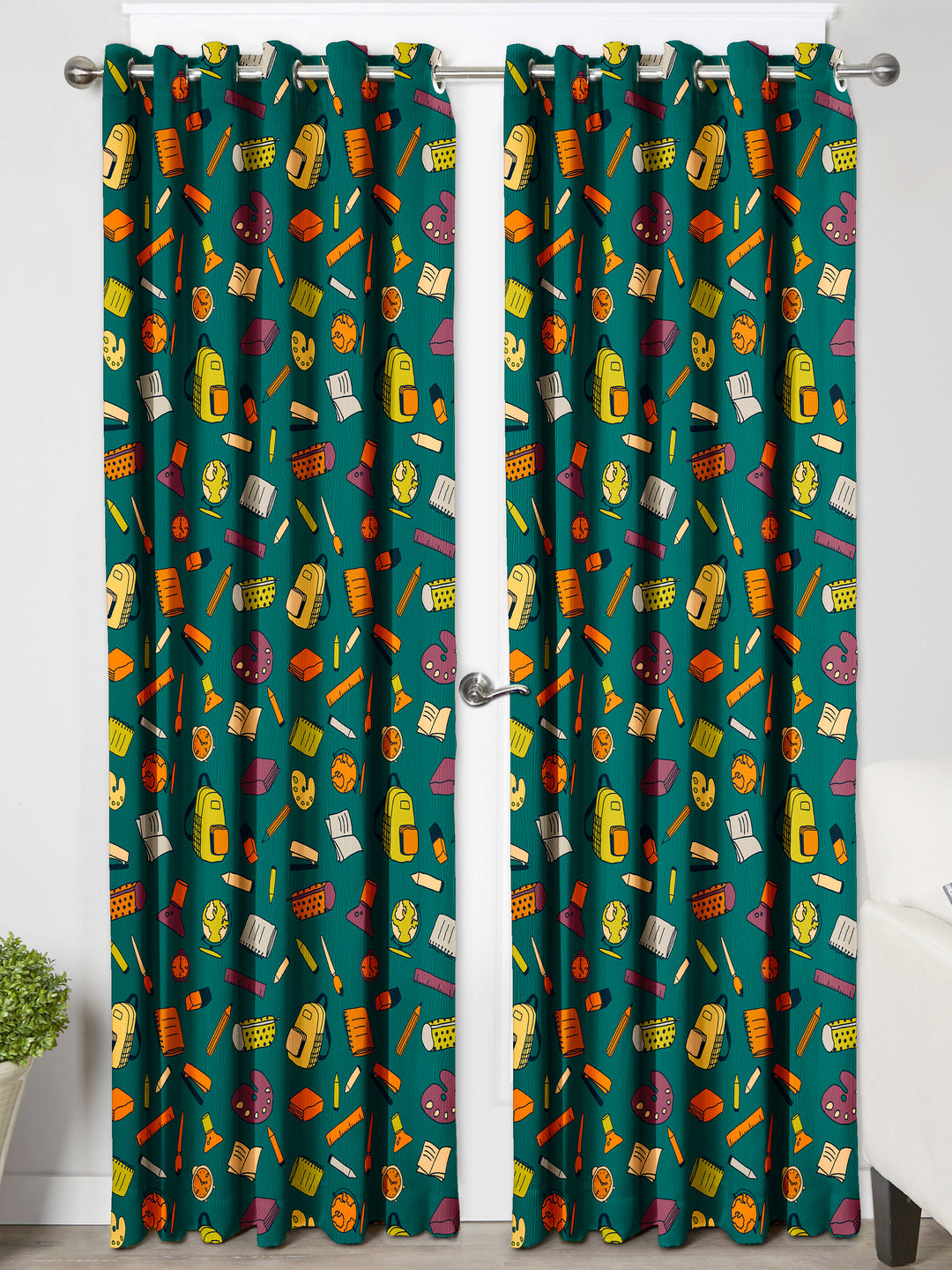 Ultimate Trends Premium Polyester Kids Room Curtain For Home Décor Forest Green Color, 1 Piece