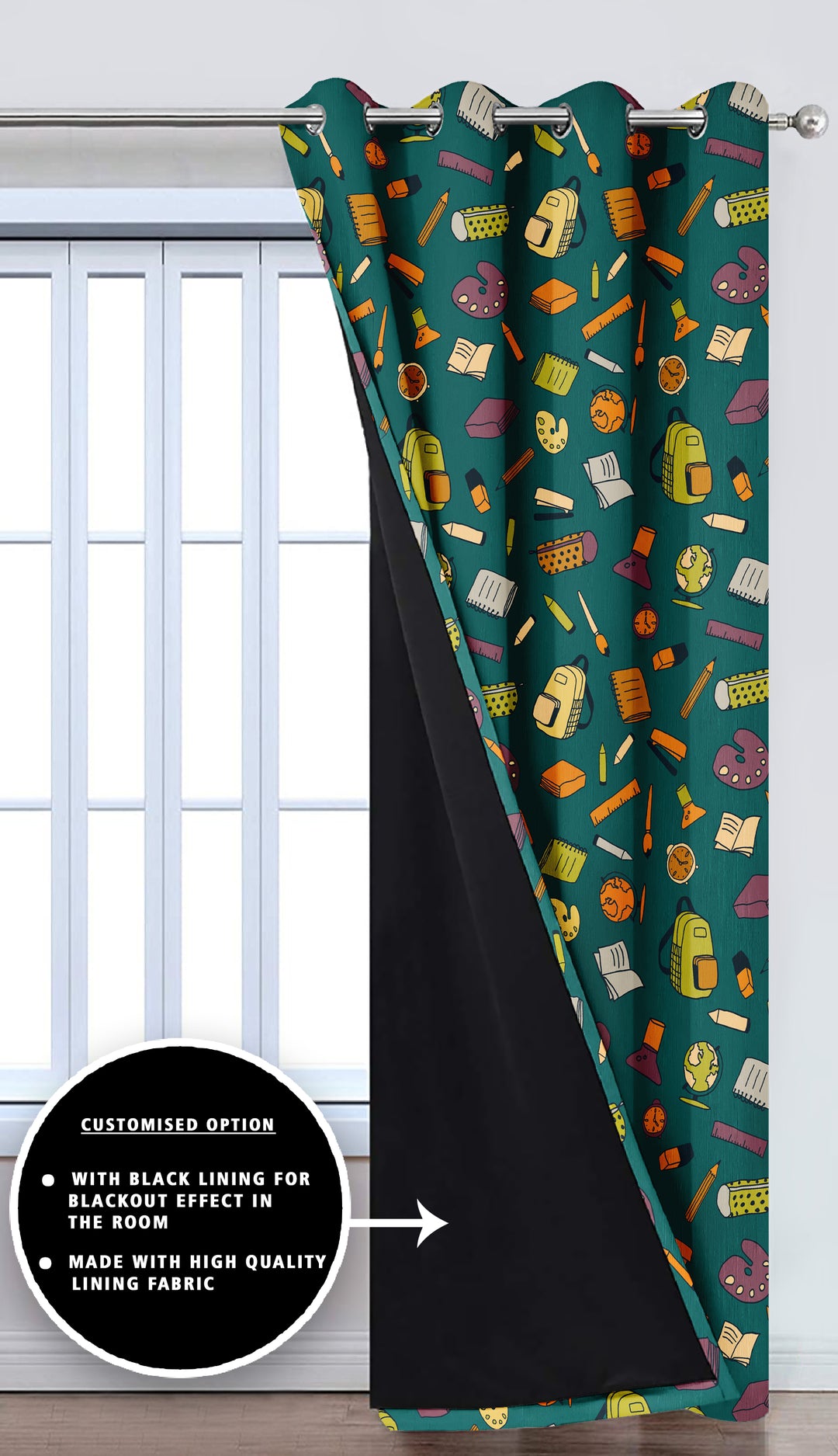 Ultimate Trends Premium Polyester Kids Room Curtain For Home Décor Forest Green Color, 1 Piece