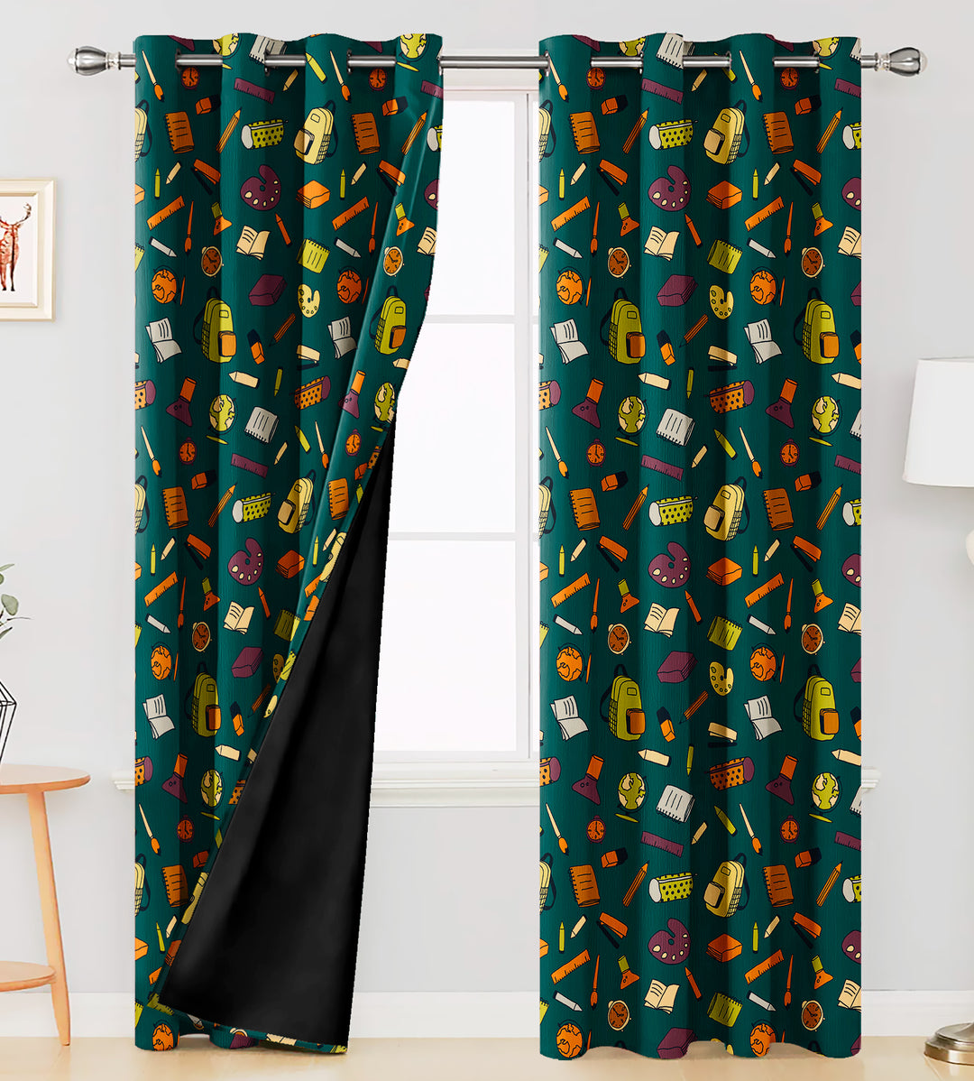 Ultimate Trends Premium Polyester Kids Room Curtain For Home Décor Forest Green Color, 1 Piece