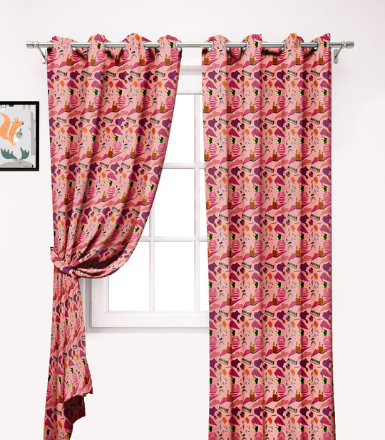 Ultimate Trends Premium Polyester Kids Room Curtain For Home Décor Peach Color, 1 Piece