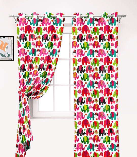 Ultimate Trends Premium Polyester Kids Room Curtain For Home Décor Pink and Green Color, 1 Piece